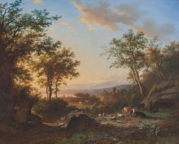 Willem Bodeman Italianate landscape oil painting image
